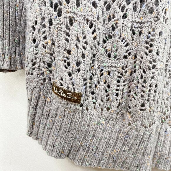 Matilda Jane Cardigan Sweater Secret Fields Womens Medium Pixie Dust Gray Open - Picture 4 of 4